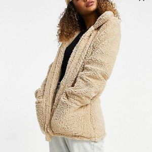 Brave Soul heavenly teddy jacket in cream
